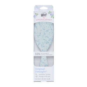 NIB LoveShackFancy Wet Original Detangler Round Brush in English Ivy Blue.